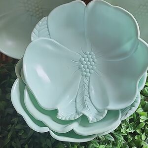 Vintage Mint Green Hofman Insustries Molded Plastic Salad Bowls